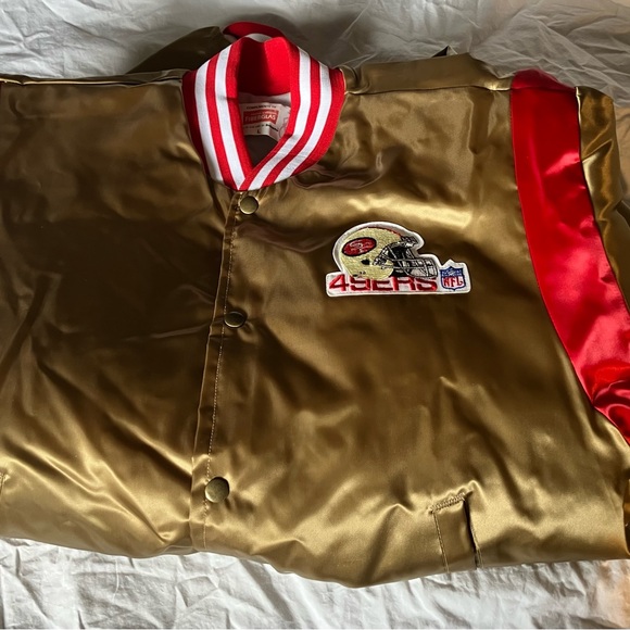 Vintage Swingster USA San Francisco 49ers Gold Satin Bomber Jacket Men's Sz L - Picture 7 of 7